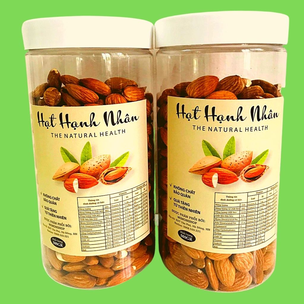 Hạt hạnh nhân rang tách vỏ 500g hũ pet loại 1 thơm ngon dùng làm bánh nấu sữa , làm ngũ cốc ăn kiêng