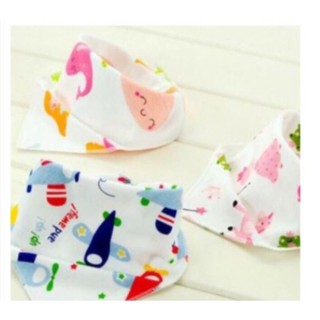 Khăn yếm cotton tam giác loại cao cấp có cúc bấm cho bé trai gái