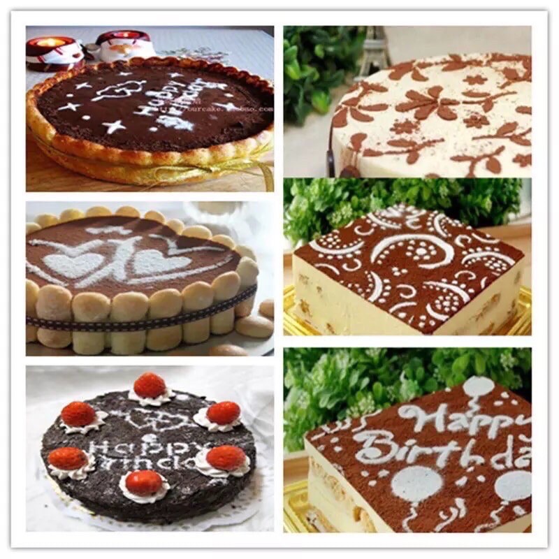 Bộ 3/4 tấm rắc mặt trang trí bánh 20cm