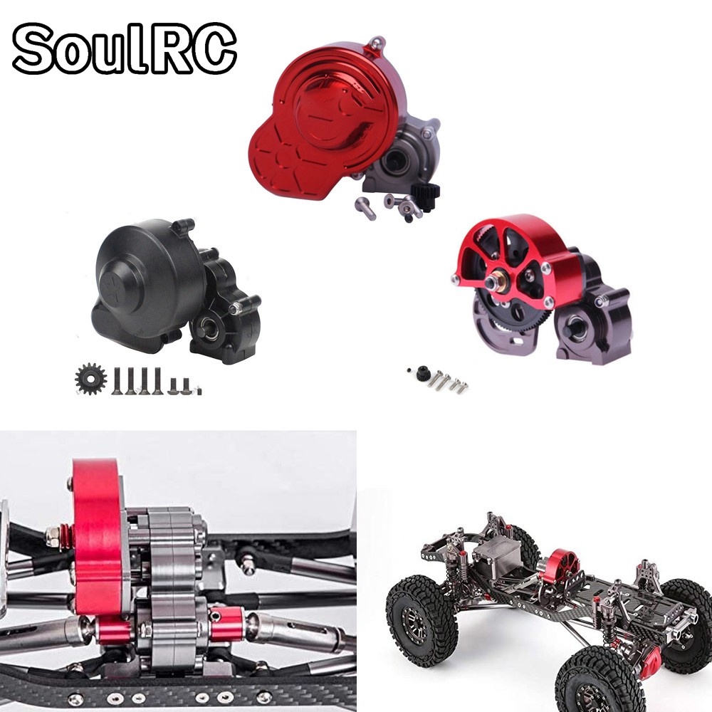 RC SCX10 48P Tất cả các hộp số truyền động bằng kim loại với hộp số động cơ / Nắp bảo vệ cho các bộ phận nâng cấp xe tải