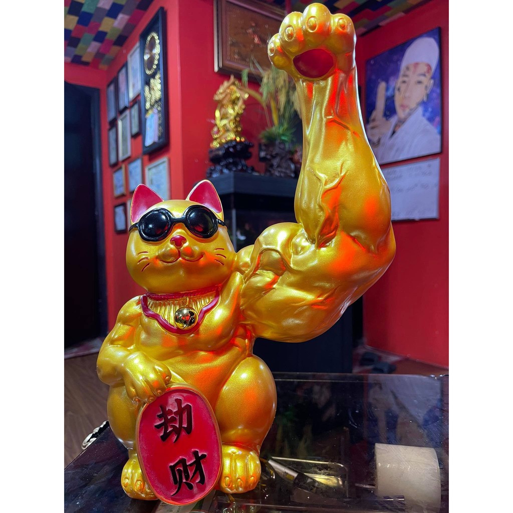 MÈO THẦN TÀI CƠ BẮP - BƯNG THỎI VÀNG - MÈO MAY MẮN VẪY TAY TO -  (Hàng siêu độc lạ - Thu hút tài lộc cực mạnh) | BigBuy360 - bigbuy360.vn