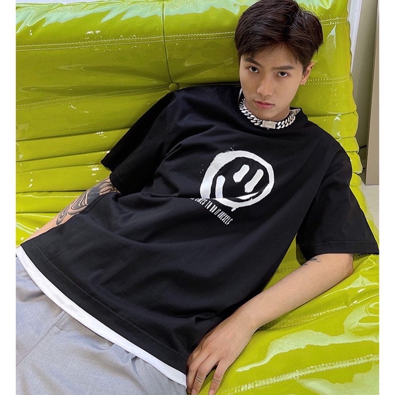 Áo thun tay lỡ nam nữ,in hình One 2 màu