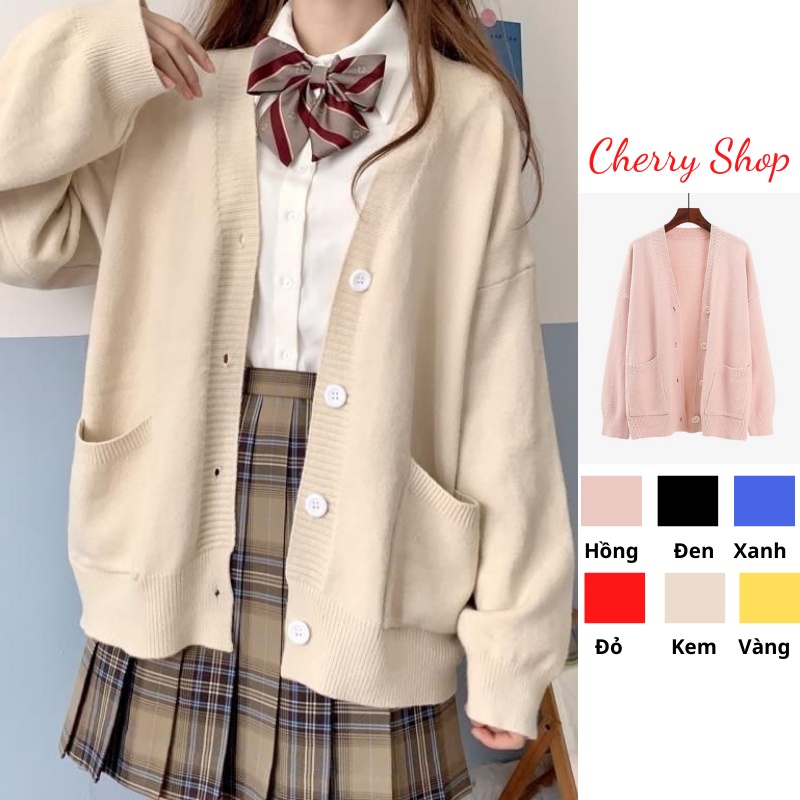 Áo khoác len cardigan phong cách Hàn Quốc cực xinh hàng Sẵn KL04