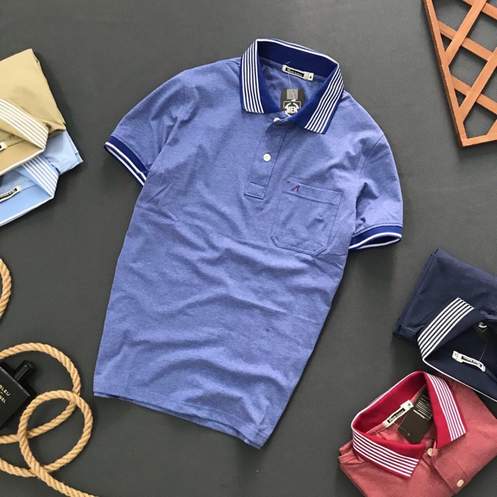 Áo polo nam thêu logo chữ A vải cotton cao cấp | BigBuy360 - bigbuy360.vn