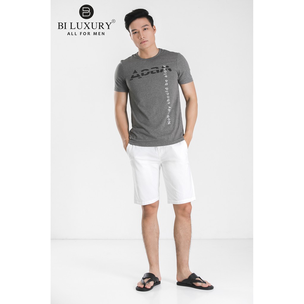 Áo phông họa tiết nam BILUXURY màu ghi sáng - APKH3 | BigBuy360 - bigbuy360.vn