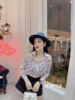 Sơ mi voan hoa cổ ren