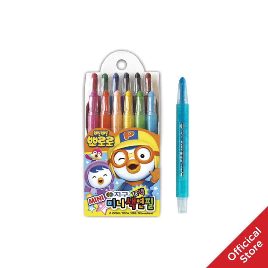 Bút Màu Mini (12 Màu) Pororo Mini Color Pencil 12 Colors (Sharp Type)