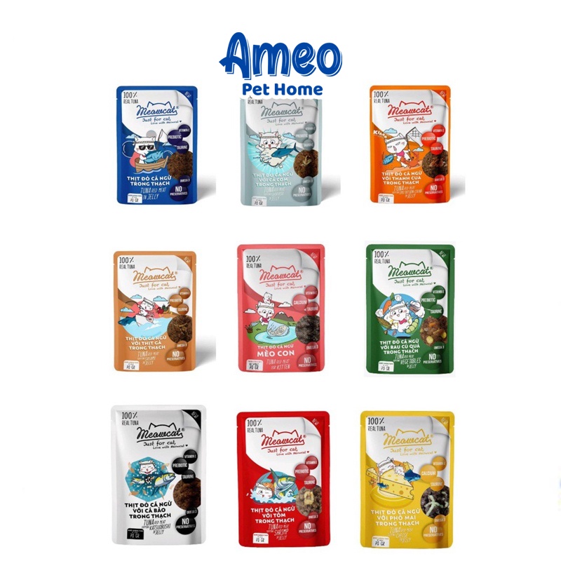 Combo Tiết Kiệm 13 gói - Combo Pate Mix Vị (Whiskas, 5plus, Meowcat, Ciao, AATAS) - Ameo Pet Home