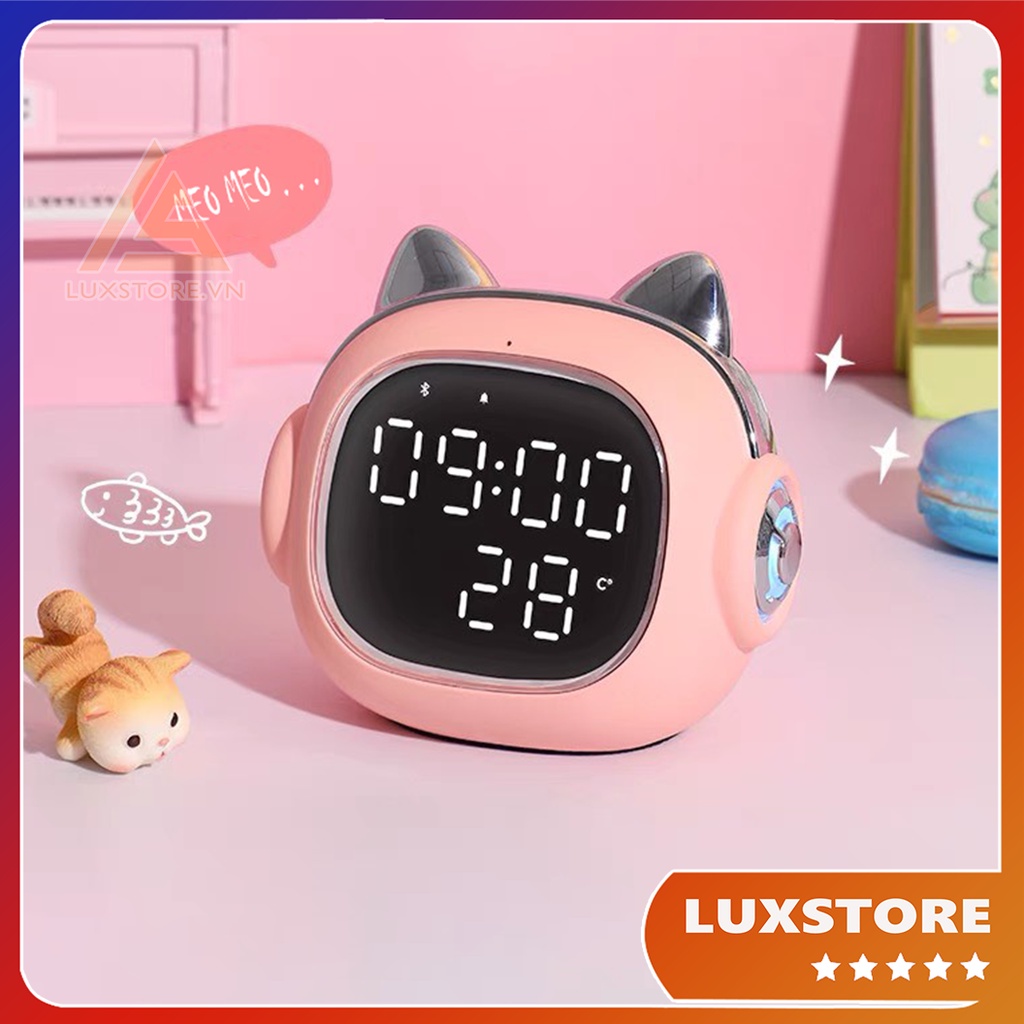 LOA BLUETOOTH MINI KHÔNG DÂY KIÊM ĐỒNG HỒ BÁO THỨC NGHE NHẠC LÀM ĐÈN NGỦ TRANG TRÍ – LUXSTORE