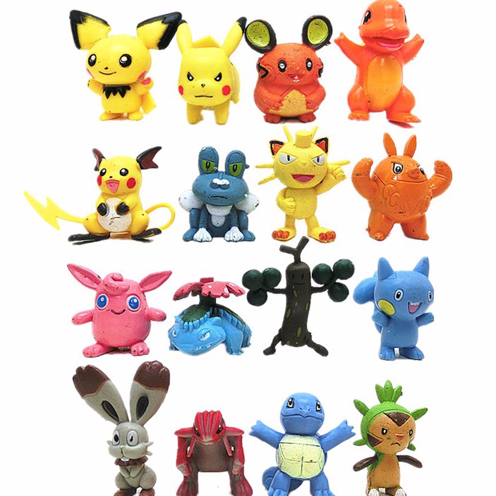 LOMBARD Mini Pokemon Action Figure 24pcs/set Cartoon Pikachu Anime Toys Cute Decoration toys 4-5cm Kids Christmas Gifts Anime Model