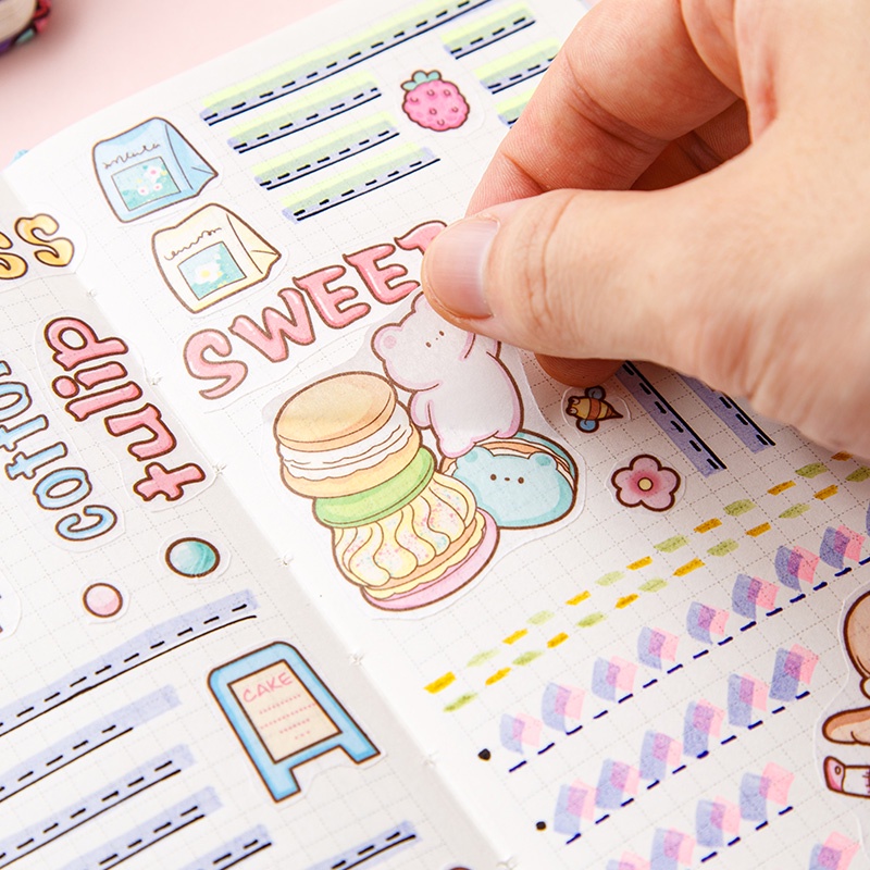 Set 80 Tấm Sổ Tay Nhật Ký In Hoạt Hình Dễ Thương Dành Cho Học Sinh