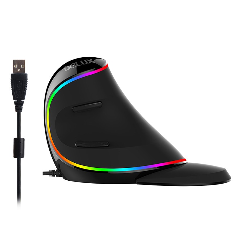 Chuột máy tính có dây Delux m618 Plus RGB 6 nút 1600 DPI