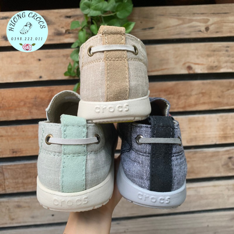 Giày lười nam, giày nam vải thô Walu Chambray kaki vàng siêu bền, mềm nhẹ, không hôi chân cho nam giới