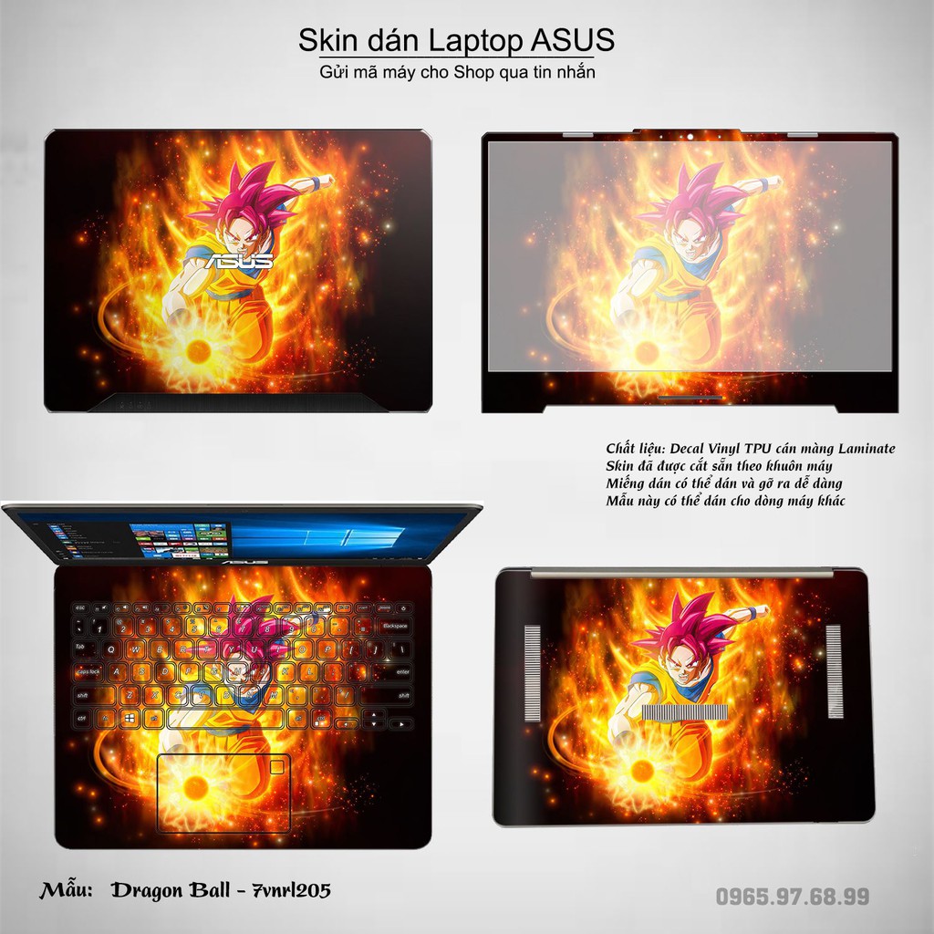 Skin dán Laptop Asus in hình Dragon Ball _nhiều mẫu 3 (inbox mã máy cho Shop)