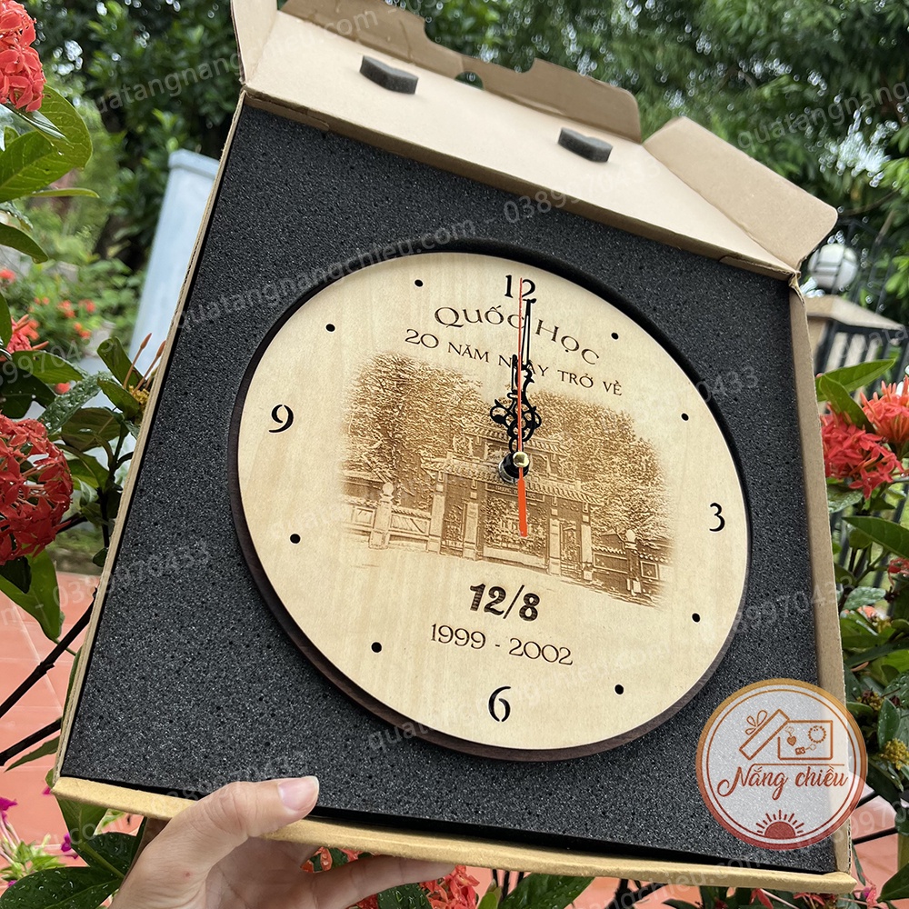 Đồng Hồ Treo Tường-  Đồng Hồ Gỗ Decor -Có hộp đựng-   Trang Trí Nhà Cửa Quán Cà Phê, Quà tặng ý nghĩa