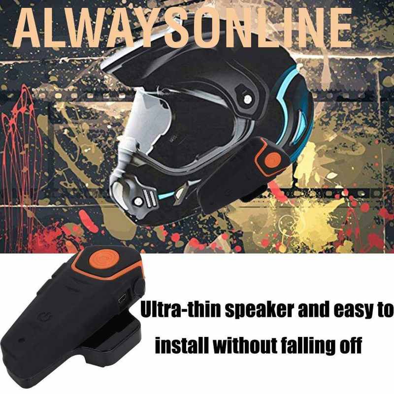 Alwaysonline Motorcycle Helmet Bluetooth Headset Motorbike Outdoor Headphone Earphone Earbuds