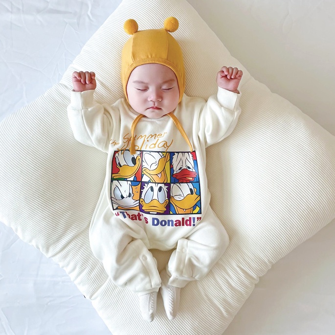 Bộ Áo Liền Quần Phong Cách Phương Tây Dễ Thương Thời Trang Xuân Thu Cho Bé Sơ Sinh