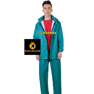 Áo mưa bộ không thấm nước, vải dù VẨY CÁ ĐÀI LOAN cao cấp, siêu nhẹ, siêu bền (3 SIZE từ 1m55-1m75) (4 màu)