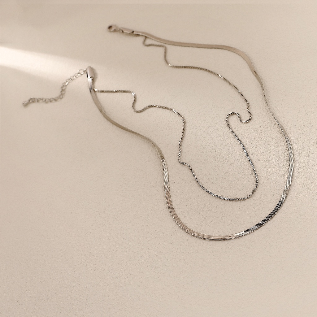 Vòng cổ Hai Lớp Hình Xương Rắn Sang Trọng