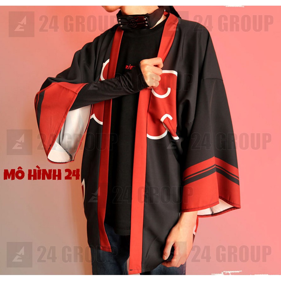 [TỰ MAY] Áo choàng khoác yakuta Haori happi truyền thống Nhật Bản cosplay phong cách Akatsuki trong Naruto anime itach