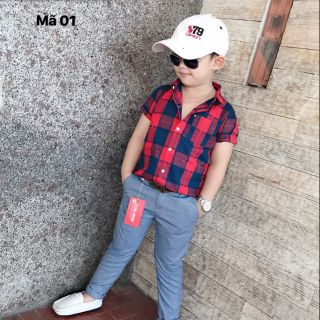 Sỉ set sơ mi ngắn tay caro quần tây âu