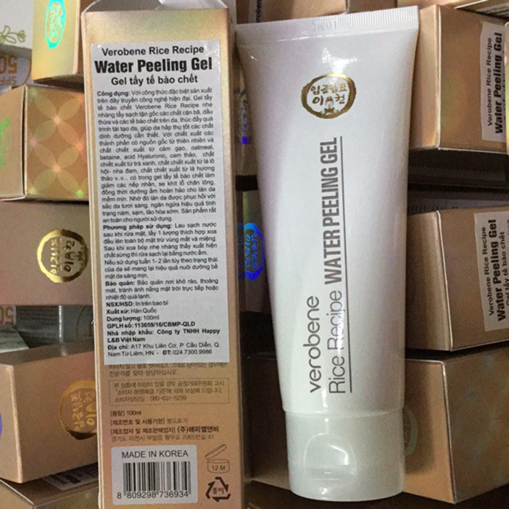 Tẩy da chết Verobene Rice Recipe Water PEELING Gel 100 ml (Hàn Quốc)