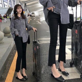 Quần jean xẻ ống loe hàng quảng châu