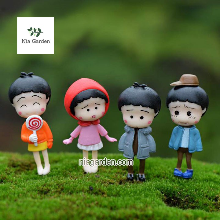 Tiểu cảnh cô bé Maruko trang trí cây cảnh, bể cá, terrarium - N5