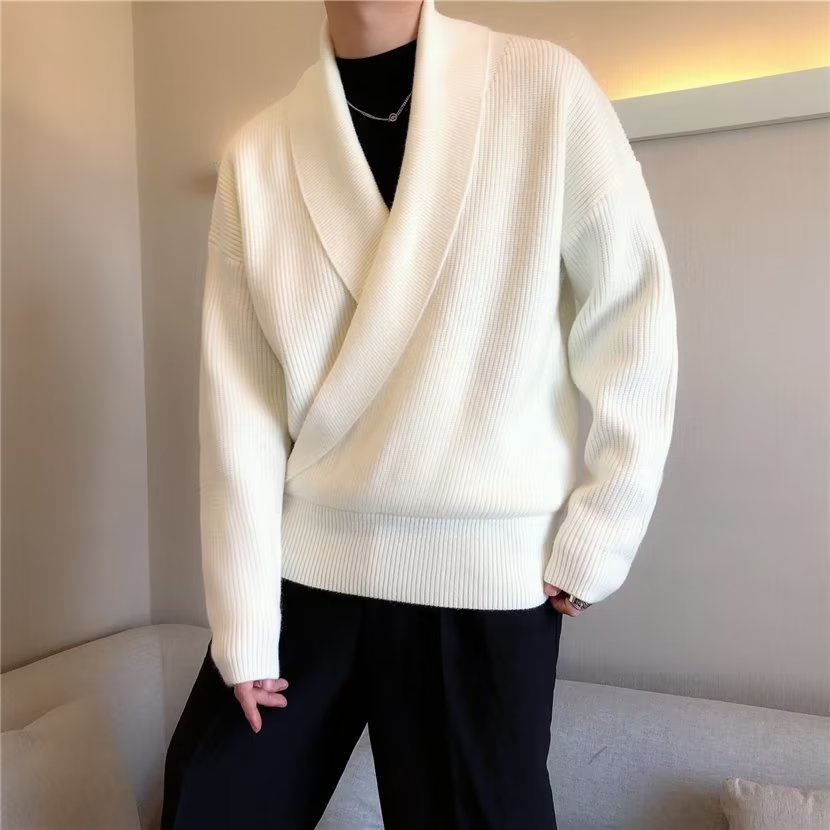 Áo KhoáC Cardigan DàI Tay Cổ Chữ V ThờI Trang Cho Nam