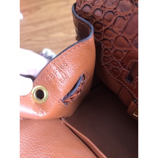 Túi hm da thật nâu bóng Size 30