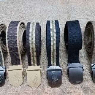 Thắt lưng vải bố US mặt nịt kem