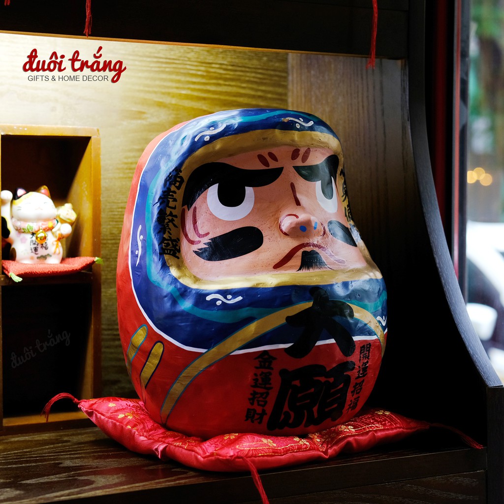 Daruma "Đại Nguyện" đất sét nung Truyền thống 25cm - Hãng Jinshi