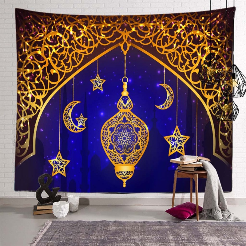 Thảm Treo Tường 100x75cm In Họa Tiết Eid Mubarak Ramadan Kareem Lâu Đài Đạo Hồi