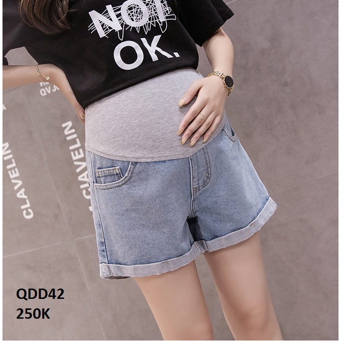 Set bộ bầu đi chơi áo thun bầu - quần short jeans SET100