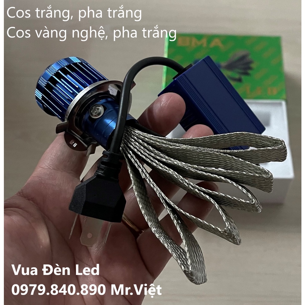 New 2022 - Bi cầu Led chân H4 chính hãng BMA - Ánh sáng trắng 6000 kelvin