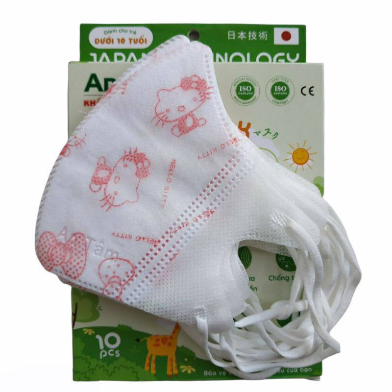 Combo 10 cái khẩu trang 5D nhiều hoạ tiết dành cho bé dưới 10 tuổi