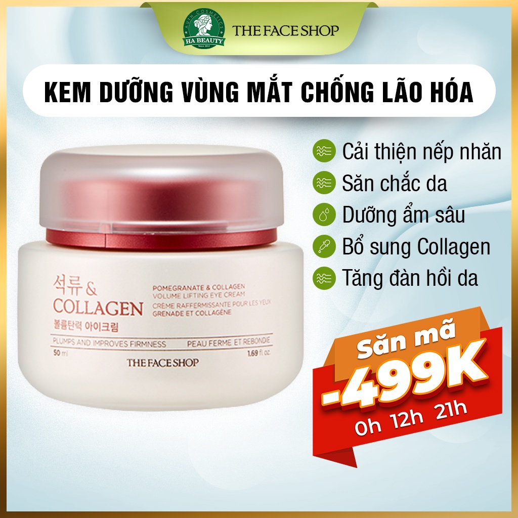 Kem dưỡng vùng mắt The Face Shop Pomegranate & Collagen Volume Lifting Eye Cream 50ml