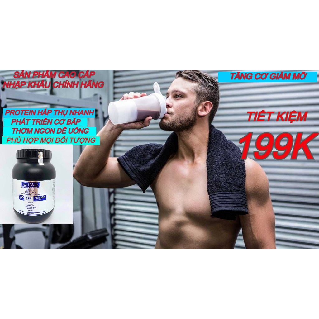 [ CHÍNH HÃNG  ] 1KG Whey Protein Agrimark (WHEY MỸ)- Tăng Cơ Giảm Mỡ