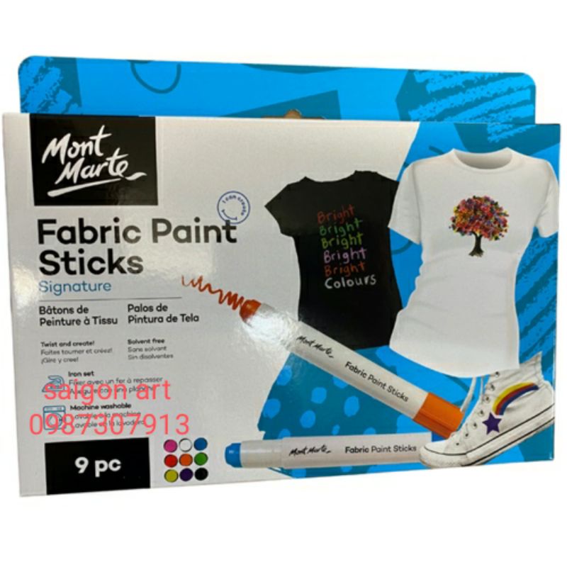 BỘ 9 BÚT MÀU VẼ TRÊN VẢI, KHĂN, ÁO, GIÀY,..MONT MARTE MM-MPN0116