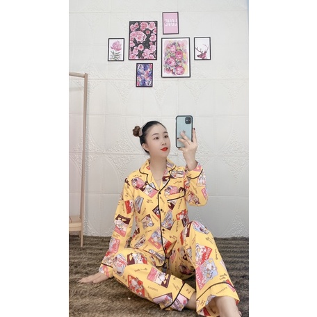 [Mã SKAMLTSM9 giảm 10% đơn 99K] PIJAMA LỤA VIỀN VỊT DONAN ( TAY DÀI QUẦN DÀI )