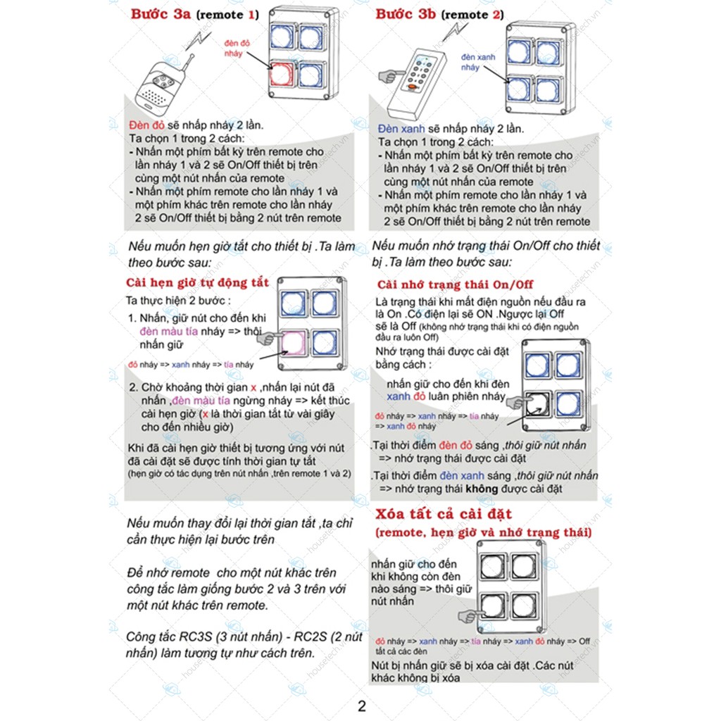 công tắc điều khiển từ xa 3 cổng RC3S