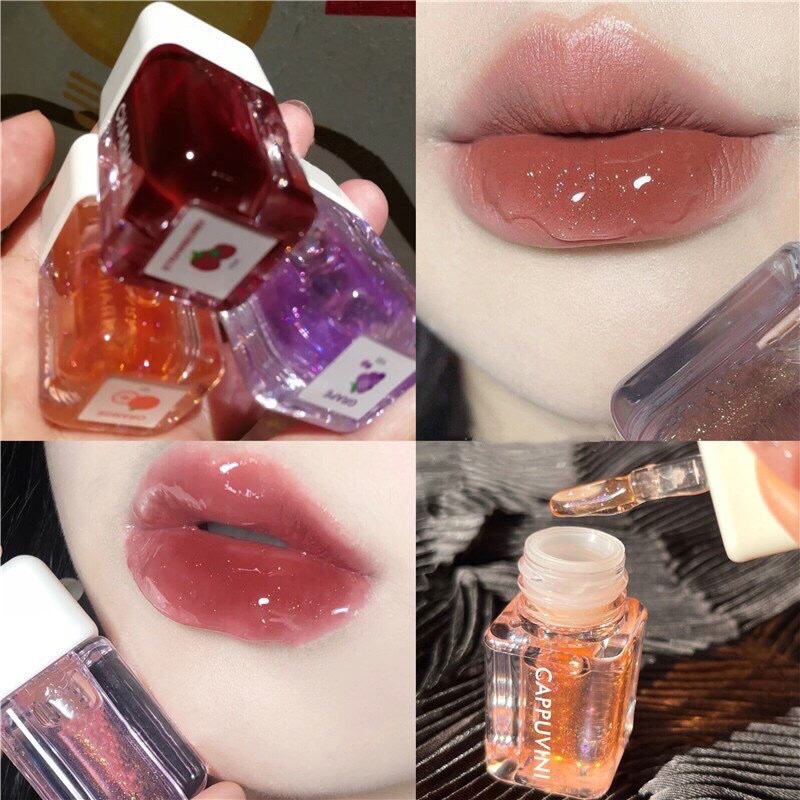 Son bóng son dưỡng có màu CAPPUVINI dưỡng ẩm mềm môi căng mọng Light Sensitive Jelly Lip Oil CAPU11