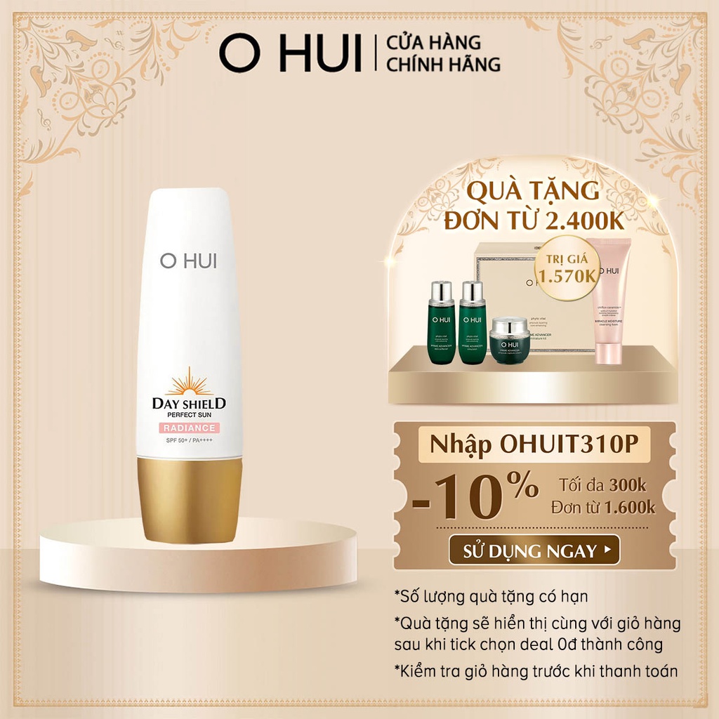 [Mã COSLUX03 giảm 120K] Kem chống nắng nâng tông da OHUI Day Shield Perfect Sun Radiance SPF 50+/PA++++ 50ml