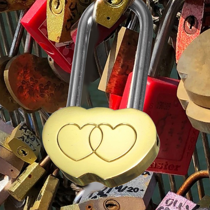 Ổ Khóa Hình Trái Tim Khắc Chữ Love You Forever Dành Cho Cặp Đôi/Đám Cưới/Valentine