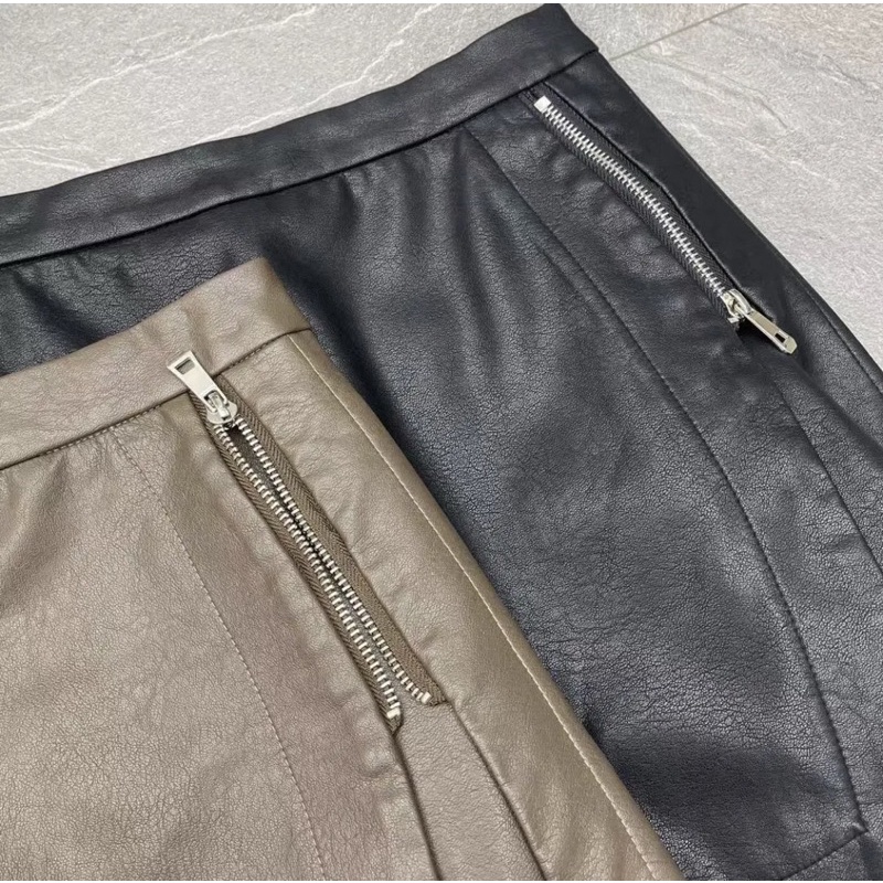 Chân Váy Da - Quần Da Giả Váy Dáng Chữ A Lưng Cao Phối Khoá Kéo Cá Tính Siêu Hot | BigBuy360 - bigbuy360.vn