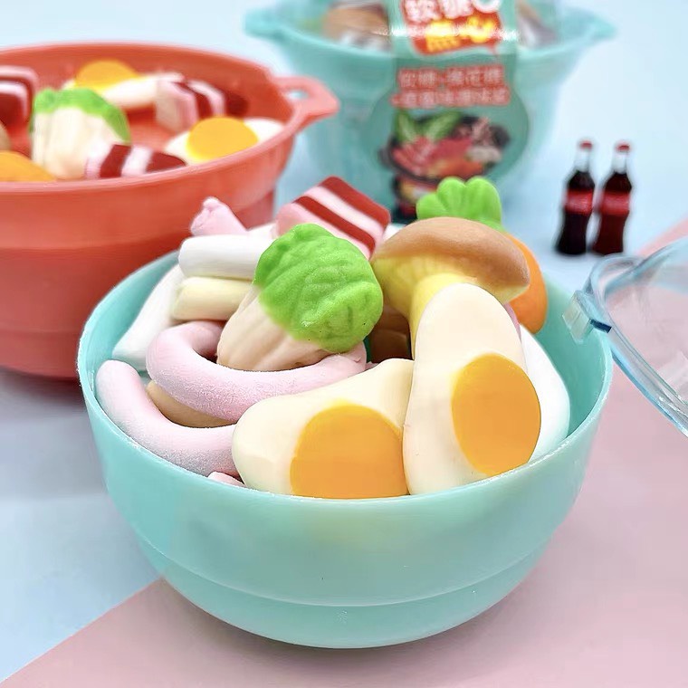 Kẹo dẻo hình nồi lẩu thập cẩm full topping cho bé vừa ăn vặt vừa chơi sáng tạo thông minh