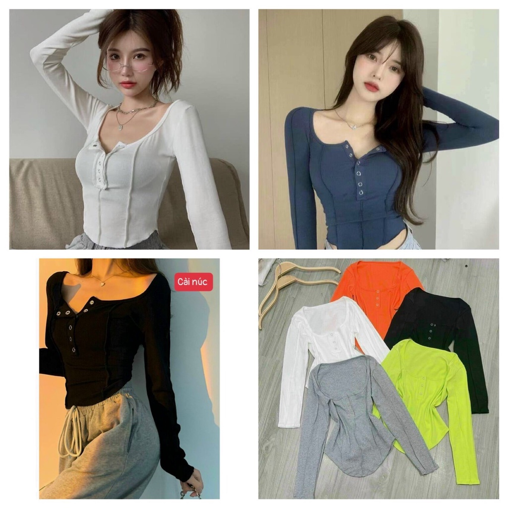 áo thun nữ tay dài kiểu mới vừa về hót, chất vải thun thái xịn sò dày đẹp, phom từ 40-55 ký vừa đep