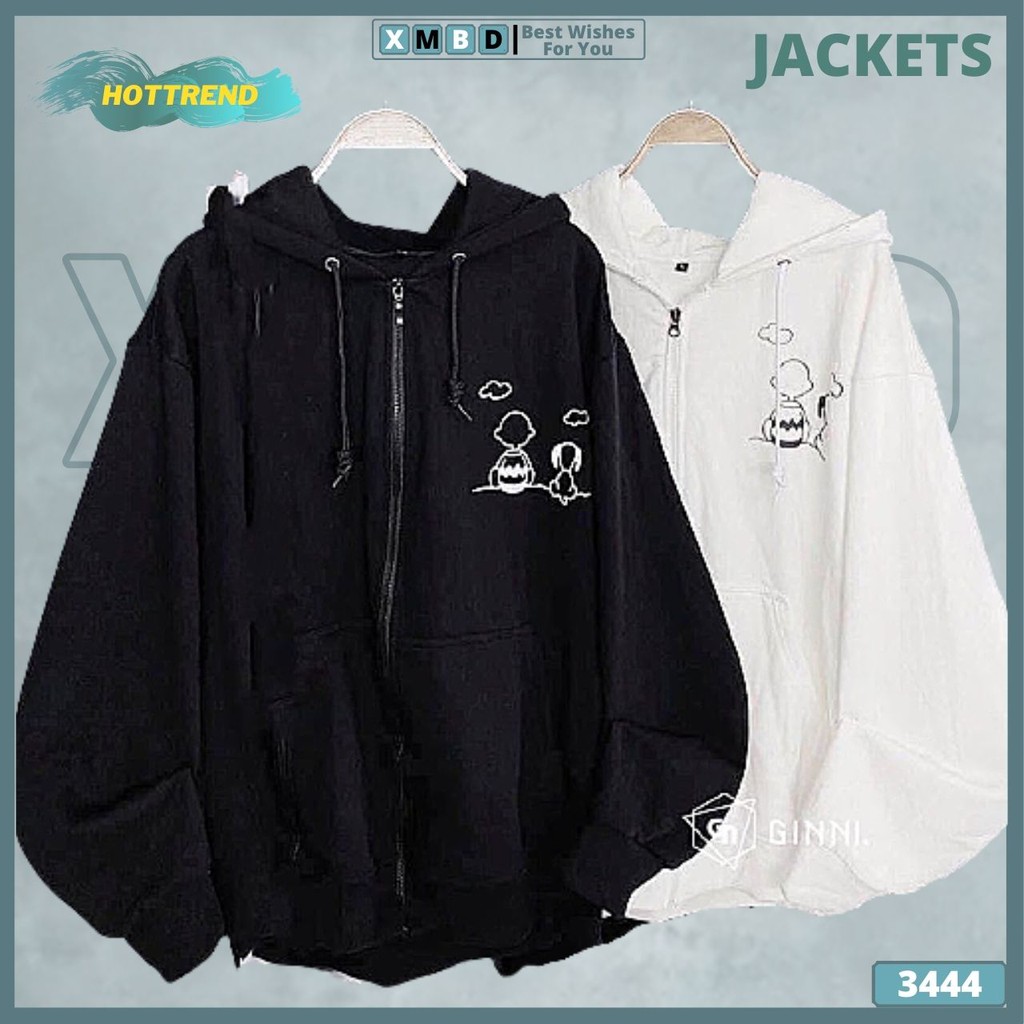 Áo Khoác Nam Nữ Nỉ Bông Dày Hàng QC Jackets Nỉ Đôi BABY & DOG - AK3444