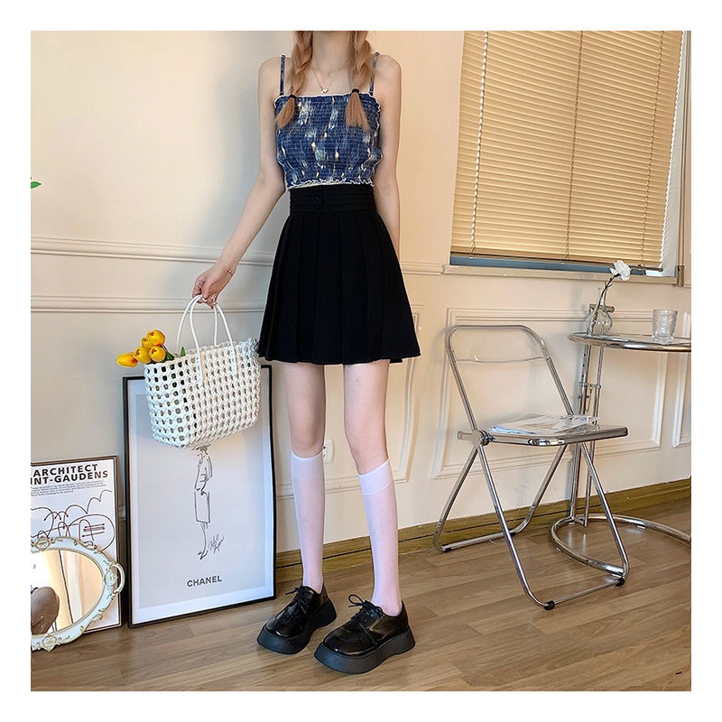 COZOK Chân Váy Xếp Ly Lưng Cao Kiểu Dáng Đơn Giản Hợp Thời Trang Phong Cách Hàn Quốc