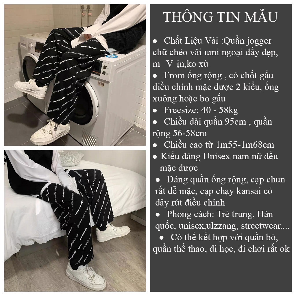 Quần ống rộng nam nữ CRO.SS quần ống suông Unisex cá tính - GENZOO